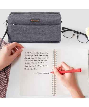Homecube Pencil Case Cosmetic Bag Student Stationery Pouch Bag Office Storage Organizer for Girl Boy Women Men - Dark Gray - Buy Online on GoSupps.com