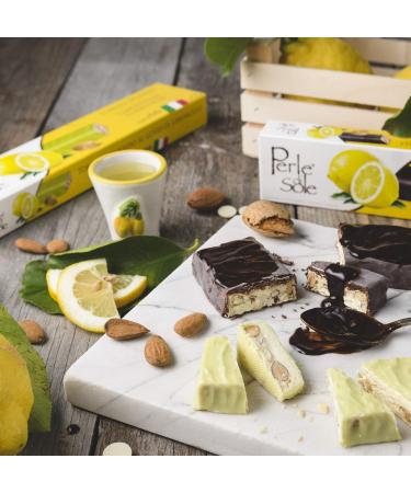 Limoncello Flavoured Soft Nougat & Dark Chocolate - Perle di Sole | Gourmet Treats | International Shipping Available - Buy Online on GoSupps.com