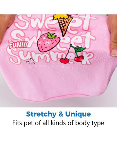 Shop Sweet Summer Dog Shirt for Medium-Sized Dogs | Soft Stripes & Fun Fruit Design - 2-Pack Pink & Watermelon - Buy Online on GoSupps.com