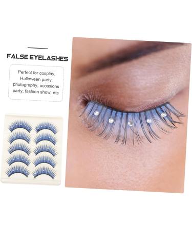 HONMEET 5 Pairs Cosplay Lashes Fake Eyelashes Reusable Black Eyelashes Rhinestone Eyelashes Natural False Eyelashes Soft Light Fake Lash Segmented False Eyelashes 5d False Eyelashes Fiber - Buy Online on GoSupps.com