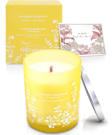 Coconut Mandarin Vanilla Candles - Luxury Highly Scented Soy Candles for Home | Tropical Beach Aromatherapy Relaxation Gifts - Buy Online on GoSupps.com