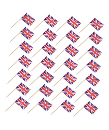 Zerodeko 200pcs Toothpick Cake Insert American Flag Toothpicks Britain Flags Cupcake Toppers American Cheese Country Toothpick Flag Food Flags Top Hat Cupcake Supply Wooden Scotland British Assorted Color 2 6.5X3.5CM