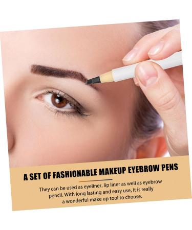 BIUDECO 4pcs Four Forked Eyebrow Pencil Eyebrow Cosmetics Eyebrow Pencil Brown Finger Holder Protector Abs - Buy Online on GoSupps.com