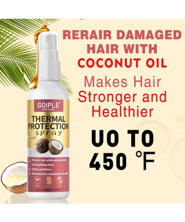 Coconut Heat Protectant Spray - Keratin Protein Hair Serum Anti Frizz Control Repair - Rose Water Moisturize Anti-Frizz Smooth Products (3PCS) rose spray set-3pcs - Buy Online on GoSupps.com