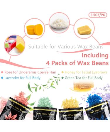LWMTT Wax Warmer 500 ml Wax Heater Including 400 g Wax Beads Professional Hair Removal Device for All Hair Types Eyebrows F - Buy Online on GoSupps.com