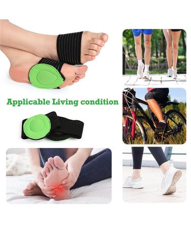 CCAIPU Arch Support Pads Thick Cushioned Compression Foot Arch Support with Arch Comfort Pad for Flat Feet Heel Spurs Pain Relief Fallen Arches for Women & Men - Buy Online on GoSupps.com