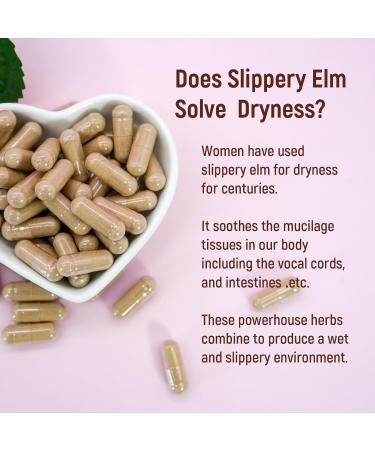 Laicuherb Slippery Elm Bark Capsules for Women Wetness and Feminine Health Care Slippery Elm Bark Powder Capsules for Dryness Relife 60 Pcs Fast-Acting Gluten Free & Non-GMO - Buy Online on GoSupps.com