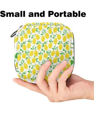 Shop Seamless Storage Bags for Women - Portable Menstrual Pads Tampons & Bandages in Multicolored Yellow Lemon Design - Buy Online on GoSupps.com