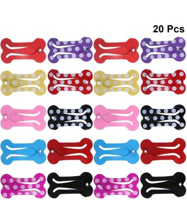STOBOK 20pcs Mini Pet Hair Clip Bone-Shaped Snap Bows for Dogs and Cats - Grooming Topknot Bows for Parties and Birthdays - Random Color - Buy Online on GoSupps.com