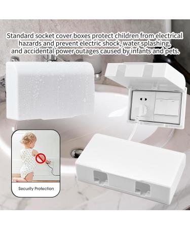 Socket Cover Box for Baby Safety Childproof Electrical Outlet Protector Waterproof Plug Light Switch Guard for Home Safety White - Buy Online on GoSupps.com