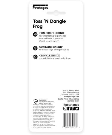 Petstages Toss N Dangle Frog - Interactive Cat Toy with Catnip | Fun Frog Design for Happy Cats - Shop Internationally! - Buy Online on GoSupps.com