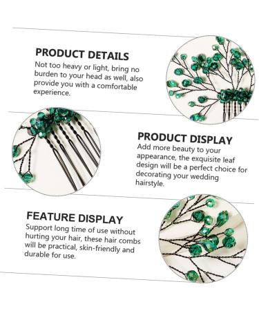 MAGICLULU Green Branches and Leaves Hair Comb Crystal Leaf Hair Comb Wedding Crystal Hair Decor Crystal Leaf Headdress Bride Hair Accessories Crystal Comb Hair Decor Wedding Hair Accessories - Buy Online on GoSupps.com