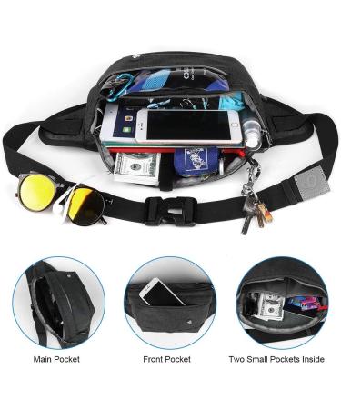 WATERFLY Fanny Pack for Men Women Water Resistant Large Hiking Waist Bag Pack Carrying All Phones for Running Walking Traveling Large Black - Buy Online on GoSupps.com