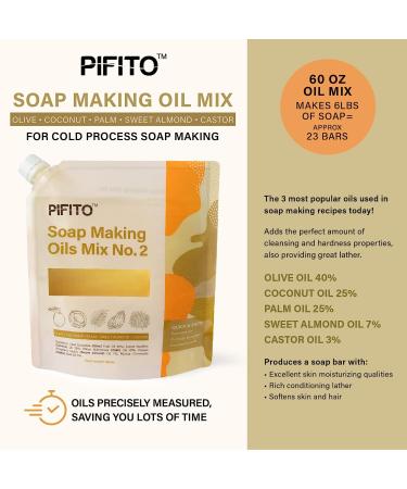 Pifito Soap Making Oils Mix No. 2 - 60 Oz Pre-Measured Blend for Cold Process Soap Making - Buy Online on GoSupps.com