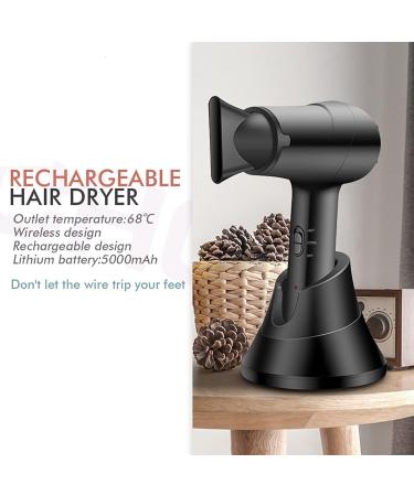 Rechargeable Cordless Hair Dryers Portable Travel Hairdryer Hot/Cold Wind Wireless Hair Dryer Fast Charge 5000mAh Rechargeable Battery Gray - Buy Online on GoSupps.com