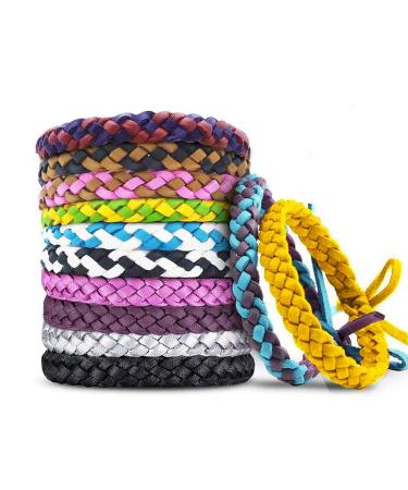 12 Pack Mosquito Repellent Bracelets, Individually Wrapped PU Leather Insect & Bug Repellent Wrist Bands for Kids & Adults Outdoor Camping Fishing Traveling