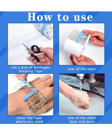 OBTANIM Transparent Waterproof Stretch Clear Adhesive Film Bandage for Tattoo Aftercare - 3 x 394 Inch - Buy Online on GoSupps.com