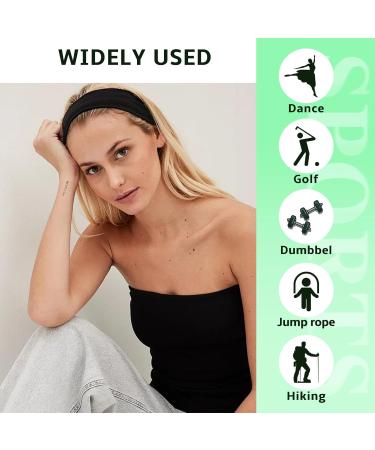 Buy Sularpek 2-Pack Elastic Anti-Slip Black Hair Bands for Women 7cm Wide Headbands for Running Cycling Yoga & Fitness - Buy Online on GoSupps.com