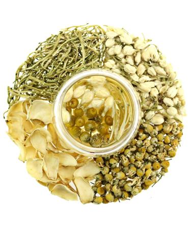 COLORFULTEA - 80g (2.82 oz) - Chinese Health Herbal Tea - Flower Tea - Floral Tea - Scented Tea - Tea Blends - Meditation Sleeping Tea Blend - Jasmine Lily Chamomile Albizia Flower Honeysuckle Tea Bag x 10 Pieces