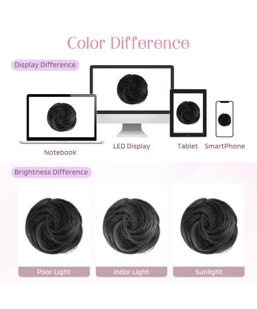 HOOJIH Messy Bun Hair Piece 2 PCS Space Buns Claw Clip Extensions - Natural Black Hair Accessories for Women - Buy Online on GoSupps.com