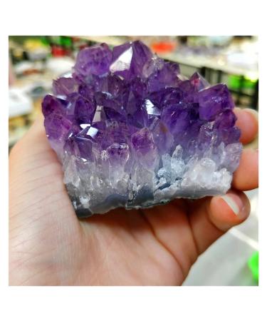 Natural Crystal Rough Popular Natural Uruguay Amethyst Cluster Original Rough Raw Purple Crystal Clusters Druse for Reiki Decoration (Size : 200g 2pc)