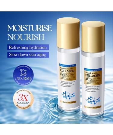 Crsetmyth Collagen antiwrinkle facial water 100 ml collagen toner immediate firming effect reduces mimic wrinkles for face and d collet clear skin toner for mature skin reduces - Buy Online on GoSupps.com