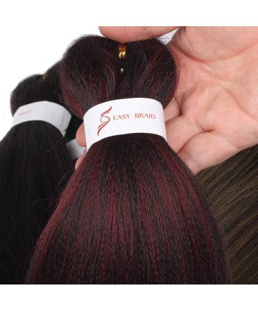 Leeven 8 Packs Red Pre Stretched Braiding Hair Extensions Yaki Straight Ombre EZ Crochet Braids Braiding Hair Hot Water Setting Burgundy Red EZ Braiding Hair Extensions /26 Inch 1B900# 26 Inch (Pack of 8) 1B900 - Buy Online on GoSupps.com