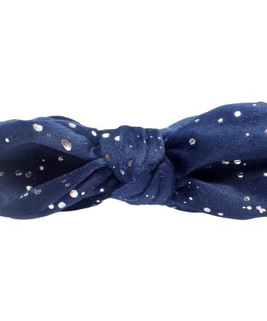 Topkids Accessories Dotted Velvet Bow Alice Bands Adult Women Hair Accessories for Women Hair Bands for Women Thick Headband Womens Headbands Head Bands Adult Women Wide Headbands (Navy) - Buy Online on GoSupps.com