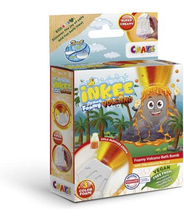Buy Inkee Foamy Volcano Bath Bomb - Fun Volcano-Shaped Bathing Ball for Kids | Cola Scent & Macadamia Oil | Creamy Foaming Experience - Buy Online on GoSupps.com