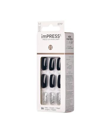 KISS IMPRESS PRESS-ON Manicure Destiny - Medium Square Nails with PureFit Technology Includes Cleaning Pad Mini File & Manicure Sticks | Shop Now for International Shipping - Buy Online on GoSupps.com