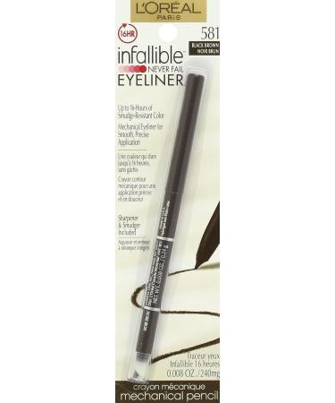 L'Or al Paris Infallible Never Fail Eyeliner Black Brown 0.008 oz - Waterproof Formula for All-Day Wear | 1 Count - Buy Online on GoSupps.com