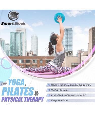 Sleek 14 Pilates Ring with 4 Resistance Bands - Padded Magic Circle for Yoga & Fitness - Toning Thighs - Purple - Buy Online on GoSupps.com