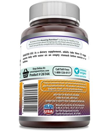 Amazing Formulas L-Ornithine 1500 Mg Per Serving Veggie Capsules Supplement | Non-GMO | Gluten Free | Made in USA (120 Count) Unflavored - 120 Count - Buy Online on GoSupps.com