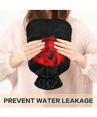 Hot Water Bottle 2L with Cover - Red Rose Design for Pain Relief | Hand & Feet Warmer for Winter - Buy Online on GoSupps.com
