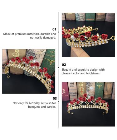 Lurrose Crystal Red Bridal Tiara Crown with Necklace and Earring - Perfect for Wedding, Pageant, Birthday Party - Queen Crown Headband for Women and Girls - Buy Online on GoSupps.com