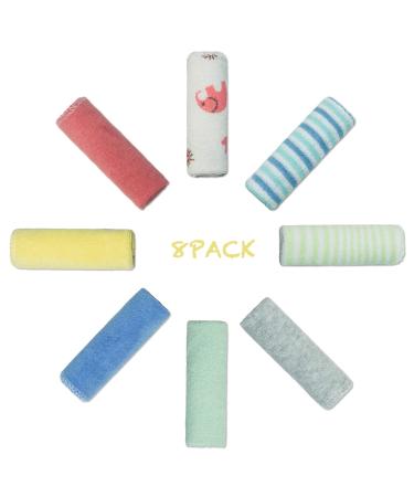 Pfimigh Baby Terry Washcloths Cotton Baby Towels Gift Set of 8 for Newborns Printed 20x20cm