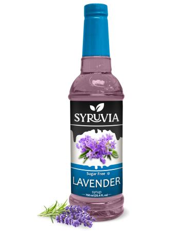 Syruvia Sugar-Free Lavender Syrup (25.4 fl oz) - Delicate Floral Bliss with Zero Added Sugar Kosher Gluten-Free Perfect for Enhancing Beverages Desserts and Culinary Creations