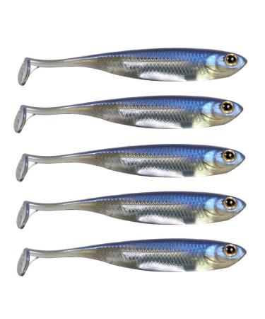 QualyQualy Soft Plastic Swimbait Paddle Tail Shad Lure Soft Bass Shad Bait Shad Minnow Paddle Tail Swim Bait for Bass Trout Walleye Crappie 2.75in 3.14in 3.94in 5in 1# 2.75in - 6Pcs