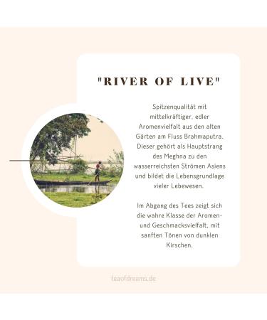  Tea of Dreams Organic black tea "River of Life" | Assam Finest (FTGFOP1) Chardwar | Loose leaf tea | 250 g - Buy Online on GoSupps.com