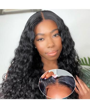 Lealife Wear and Go Glueless Wig for Beginners Glueless Wigs Human Hair Pre Plucked Water Wave Lace Front Wigs Human Hair for Women Pre Cut Lace Ready to Wear Closure Wigs Human Hair 24 Inch