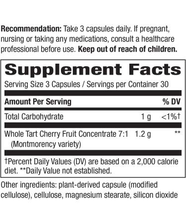 Enzymatic Therapy Tart Cherry Ultra 1200 mg - 90 Veg Capsules for Joint & Sleep Support - Buy Online on GoSupps.com