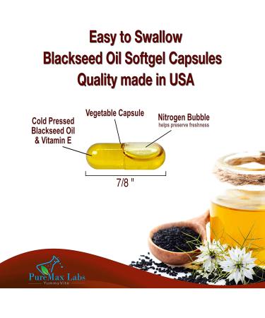 Premium Cold Pressed Black Seed Oil Capsules with Vitamin E - Hair, Skin & Immune Health - 120ct - Buy Online on GoSupps.com