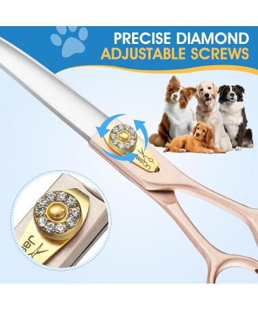 Jason Profi 7.5 Inch Curved Dog Fur Scissors - Ergonomic Rose Gold Dog & Cat Grooming Tools - Buy Online on GoSupps.com