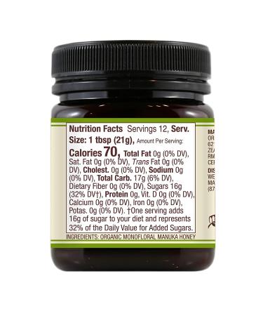 Buy Wedderspoon Organic Raw Manuka Honey KFactor 16 - 8.8 oz (250g) | Premium Health Benefits - Buy Online on GoSupps.com