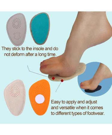 EXCEART Half Size Foot Cushions & Insoles for High Heels - Comfortable Forefoot & Heel Support Sweat Absorbent EVA Leather Pads in Apricot & Gray - Buy Online on GoSupps.com