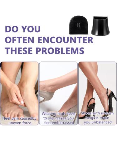 Heel Cap Protectors for High Heels | U Shape Anti-Slip Replacement Tips | 12 Pairs 4 Sizes Noise Reducing Stiletto & Pump Protectors - Buy Online on GoSupps.com