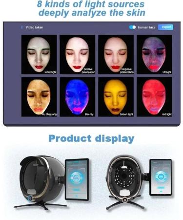 Testeur d'humidit de l'analyseur de Peau d tecteur de Peau Intelligent 3D de 13 3 Pouces et 36 Millions de Pixels Scanner de Peau de 28 Millions Spectre multilingue 8 - Buy Online on GoSupps.com