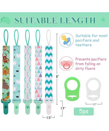 10 Pcs Boys Dummy Clip with Silicone Adapter - Baby Pacifier Holder Straps for Teething Toys - Green - Buy Online on GoSupps.com