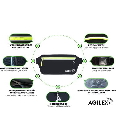 Agilex Passport Running Bag & Sports Belt for All Smartphones - Black/Neon | Jogging Fitness & Travel Accessory - Buy Online on GoSupps.com