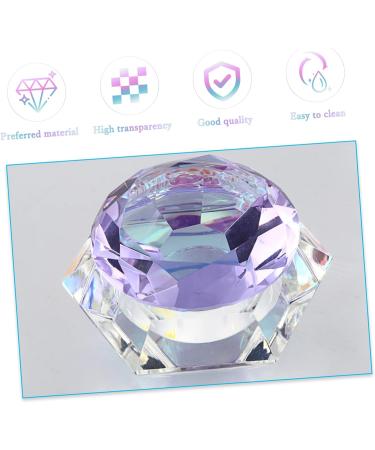 minkissy Nail Art Crystal Cup Cosmetics Cover Glass Purple Manicure 6.5x8cm Purple - Buy Online on GoSupps.com